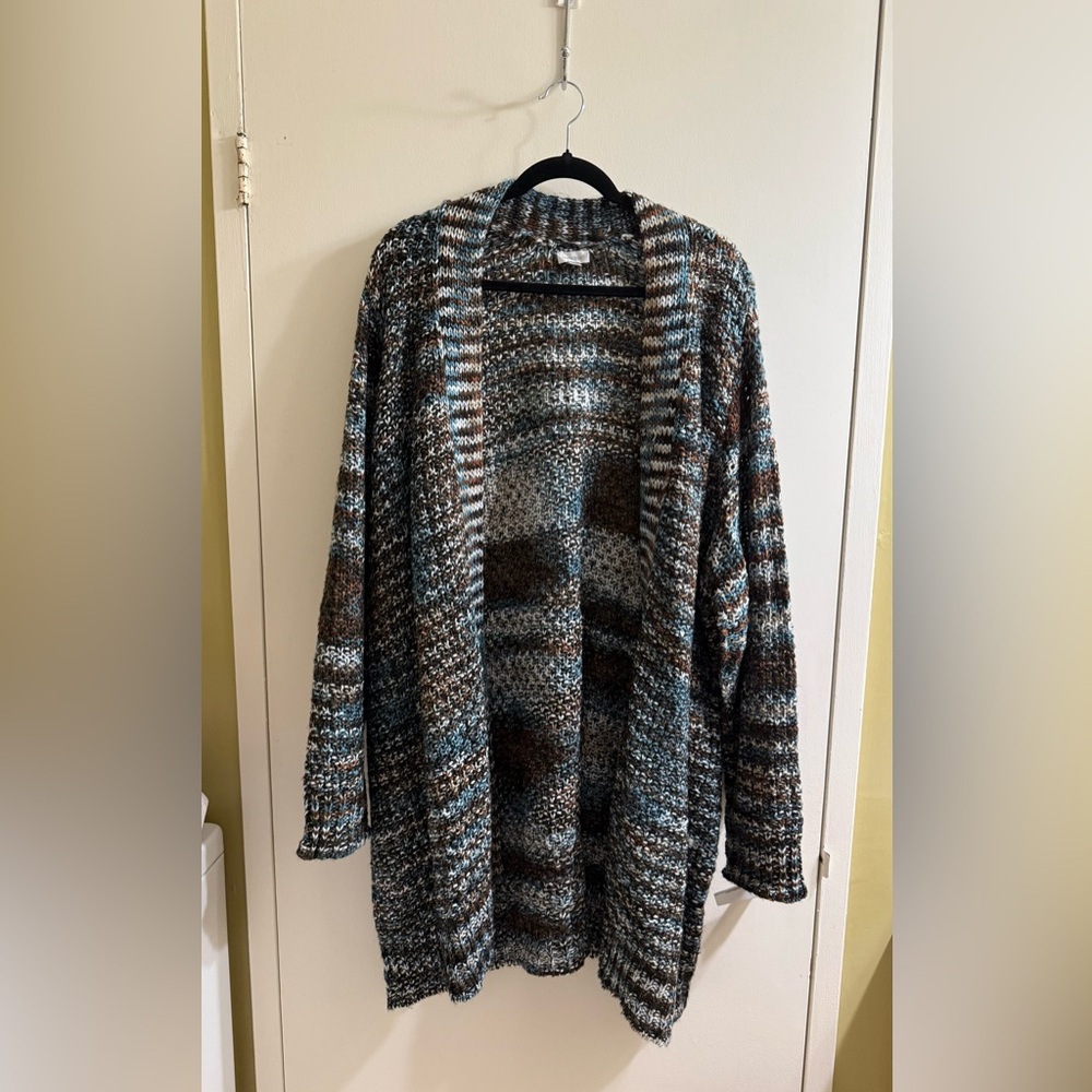 Avenue Multicolor/brown/beige/blue/orange Knit Cardigan
